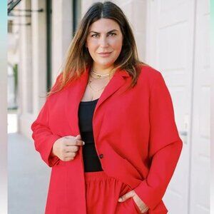 The Drop Flame Red Blazer Jacket by @katiesturino | Large